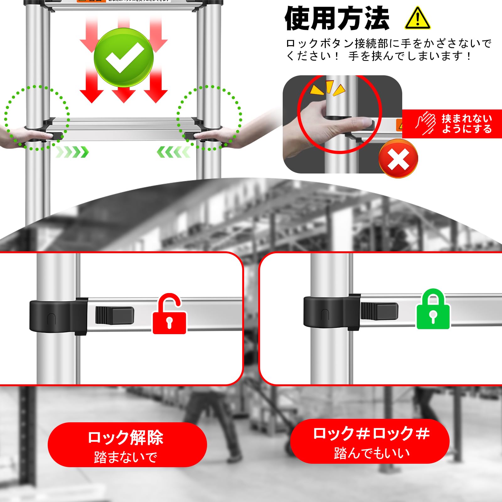 Amazon.co.jp: DayPlus 伸縮はしご 5m フック付き 持ち運びやすい